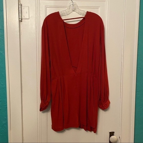 IRO Broken Open-Back Long Sleeve Mini Dress Size 4 NWT Holiday Party Dress - Picture 7 of 8